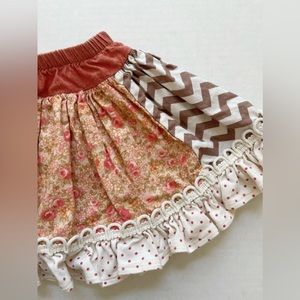 Persnickety Apple Blossom Collection Reversible Skirt. Sz 3